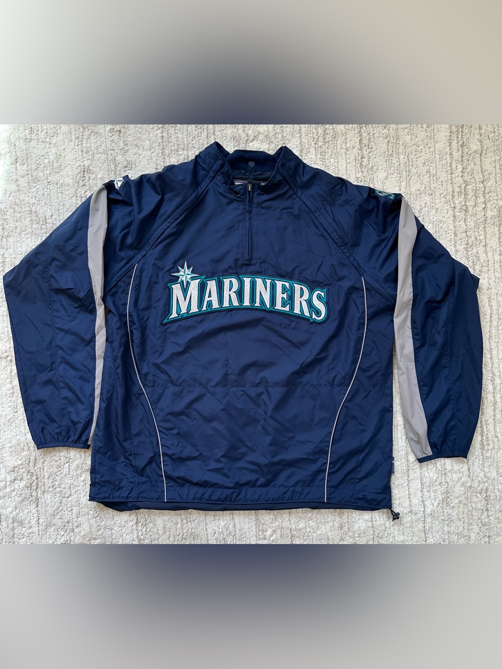 Seattle Mariners Majestic Lightweight Pullover Jacket 1/4 Zip Men’s XL